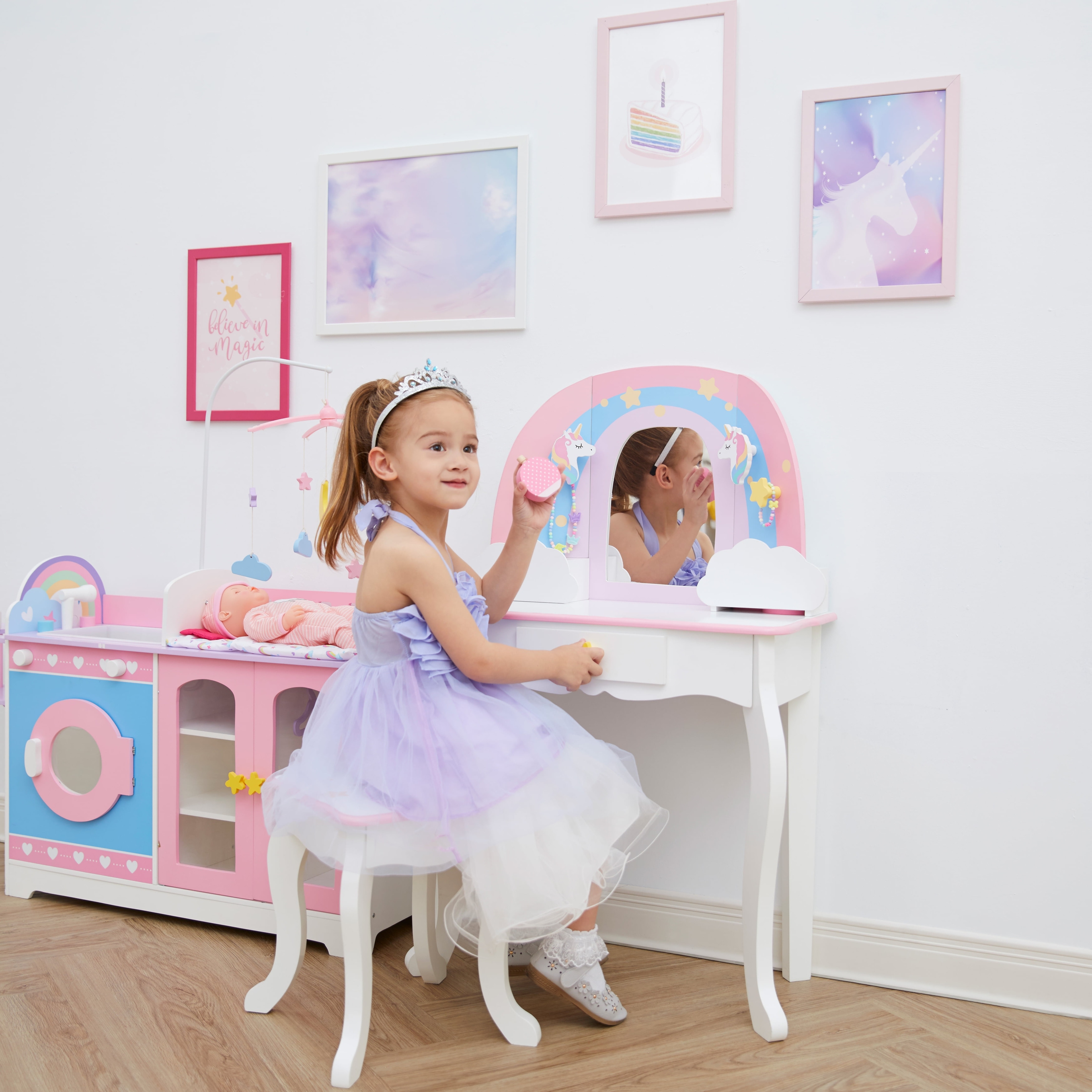 Kids unicorn dressing table clearance