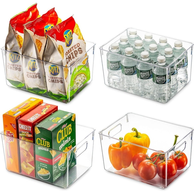 6 Pack Large Size Clear Plastic Versatile Acrylic Stackable Drawer Organizer Trays