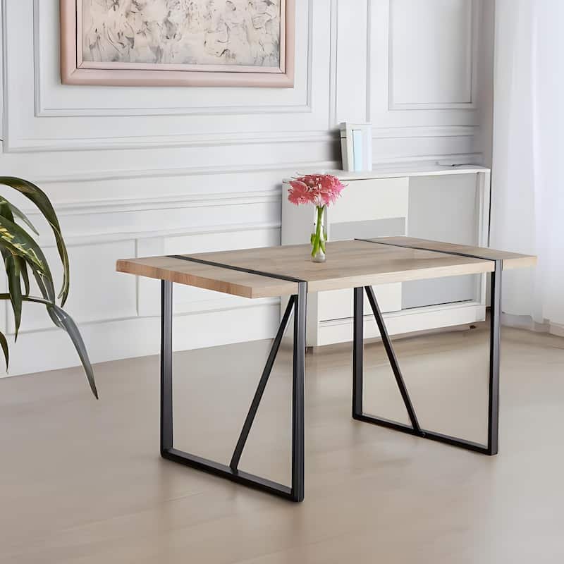 5-Piece Wood Dining Table Set Kitchen Dining Table Set with Waterproof High-Back Chairs, Anti-Slip Feet Wood
