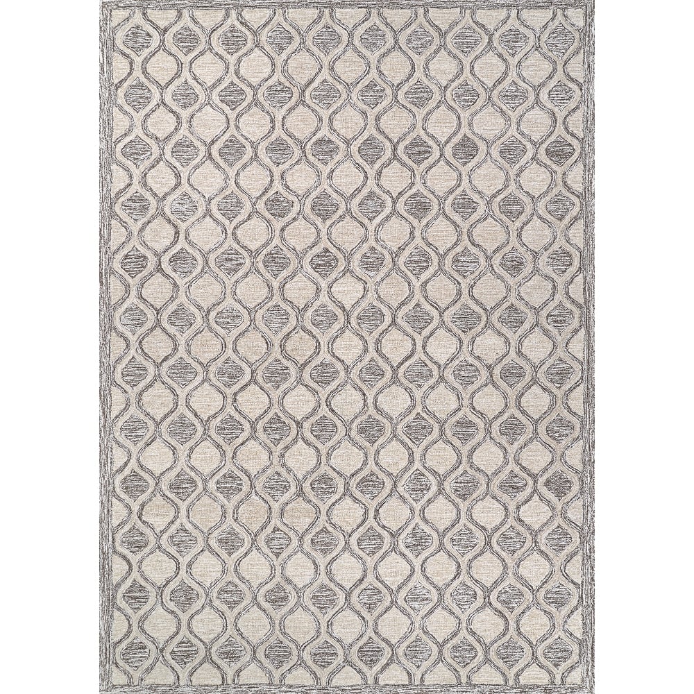 Handmade Terasia Geometric Sea Wool Area Rug