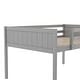 preview thumbnail 7 of 7, Full Size Wood Low Loft Bed with Convertible Ladder, Gray Finish, Safe and Sturdy Design for Optimal Space Utilization