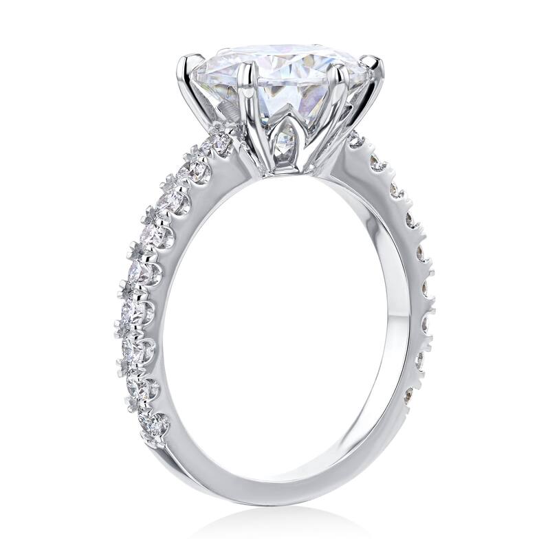 Kobelli 3.6 Carats Moissanite & Lab Grown Diamond 14k Solid Gold Round 6-Prong Tulip Tiffany Engagement Ring