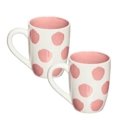 Hibiscus Dot Mug, Set of 2 20 oz