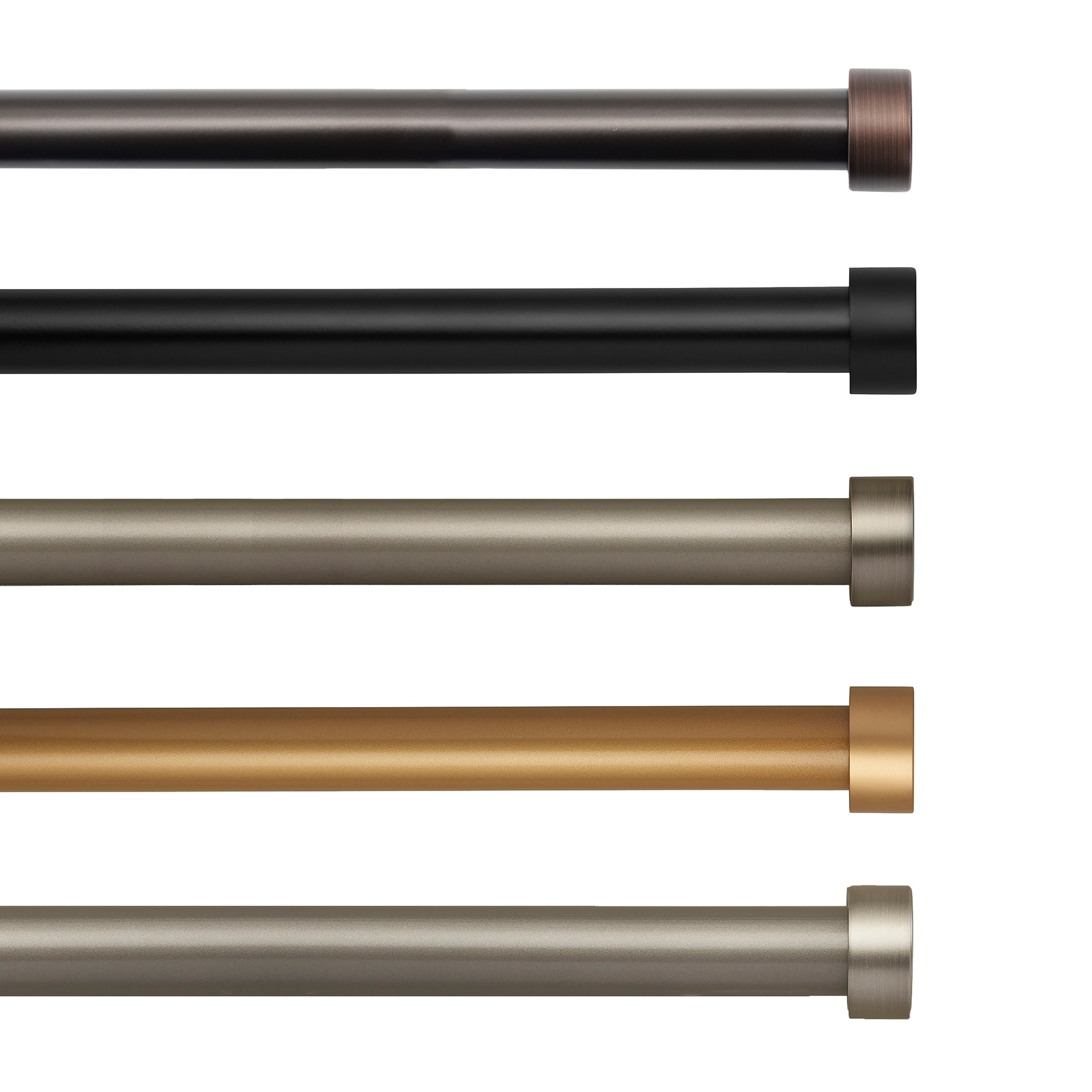 Threadmade Serena Adjustable Window Curtain Rod and Cap Shaped Finial