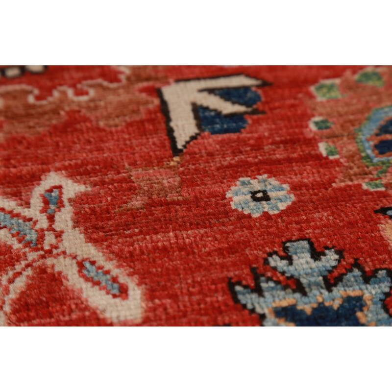 Vegetable Dye Floral Ziegler Rug Hand-Knotted Wool Carpet - 6'7"x 9'11"