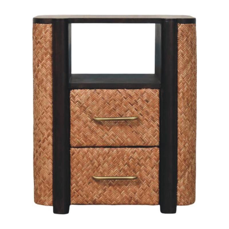 Artisan Furniture Solid Wood Arno Wall-Mounted Nightstand,Black,1-Shelf,1-Drawers