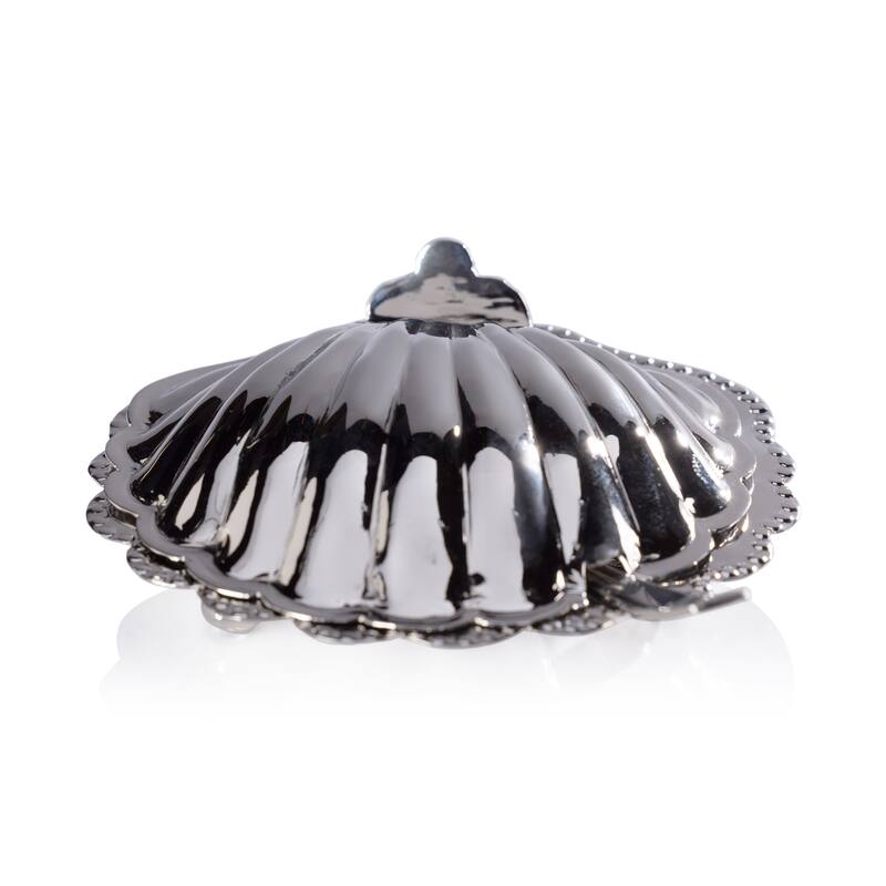 Cap Ferrat Fan Shell Lidded Bowl w/ Spoon