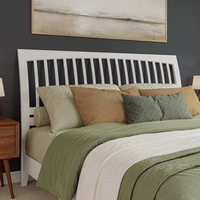 Orleans King Solid Wood Low Profile Platform Bed with Matching Footboard in White