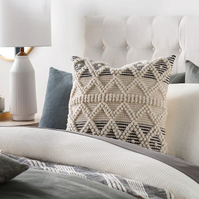 Antony Textured Diamond Detailed Throw Pillow