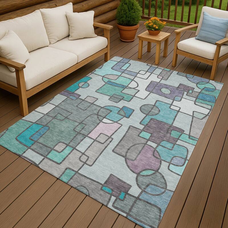 Machine Washable Indoor/ Outdoor Contemporary Prenner Chantille Rug
