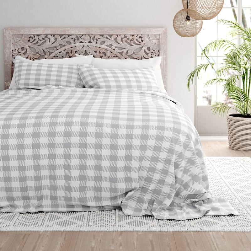 Becky Cameron Country Plaid Pattern 4 Piece Deep Pocket Bed Sheets Set