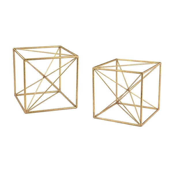 Elk Home 51-017/S2 Angular Study Cubic Decor - Set of Two - Gold