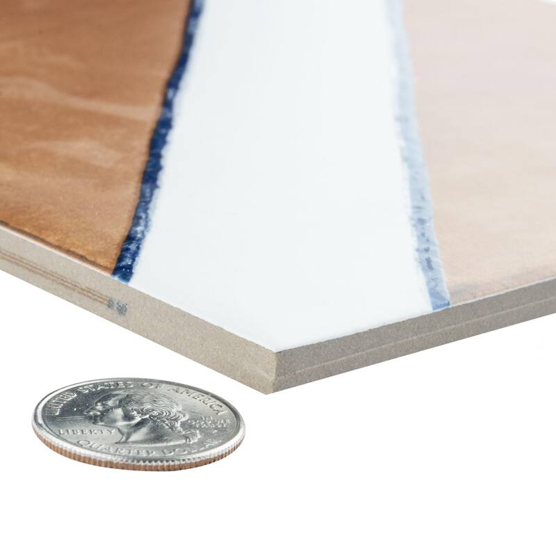 Merola Tile Sentier des Ocres Treillis Blue 7-7/8" x 7-7/8" Porcelain Floor and Wall Tile