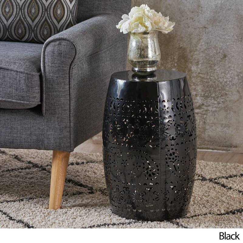 Christopher Knight Home Apollos Indoor 12" Lace Cut Iron Side Table