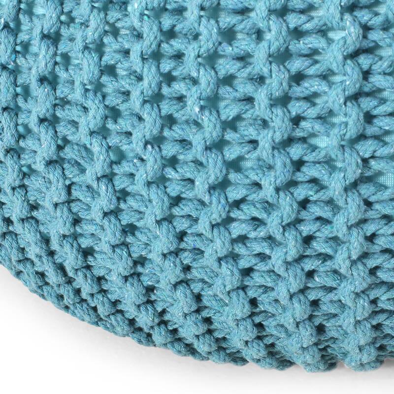 Charming Knit Pouf for Stylish and Comfortable Living Spaces