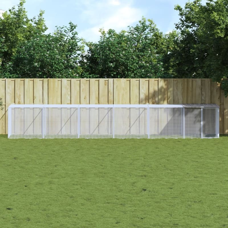 vidaXL Chicken Cage with Roof Light Gray/Anthracite multisize Galvanized Steel