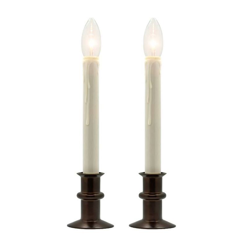 B/O Bi Directional IR Window Hugger Candles w/Remote (Set of 2 or 4) - Antique Bronze Set of 2