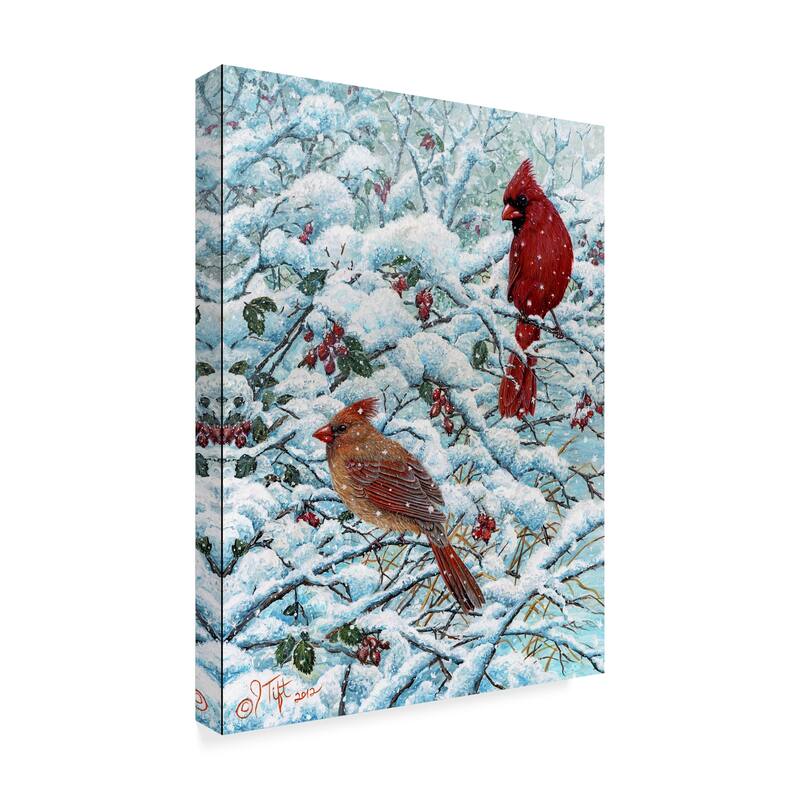 Jeff Tift 'Winter Cardinal Painting' Canvas Art