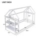 preview thumbnail 30 of 28, Wooden Twin House Bed with Integrated Shelves and Hanger for Kids Room