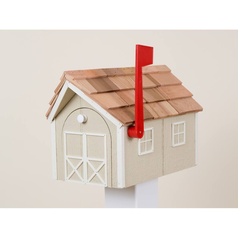 Wooden Mailbox - Beige/White