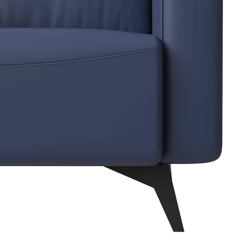 Single-Seater Sofa Modern Armchair Upholstered Vegan Leather with Metal Legs Removable Cushions Inno Series by LeisureMod