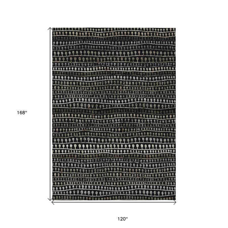 HomeRoots Striped Transitional Rectangle Outdoor Rug