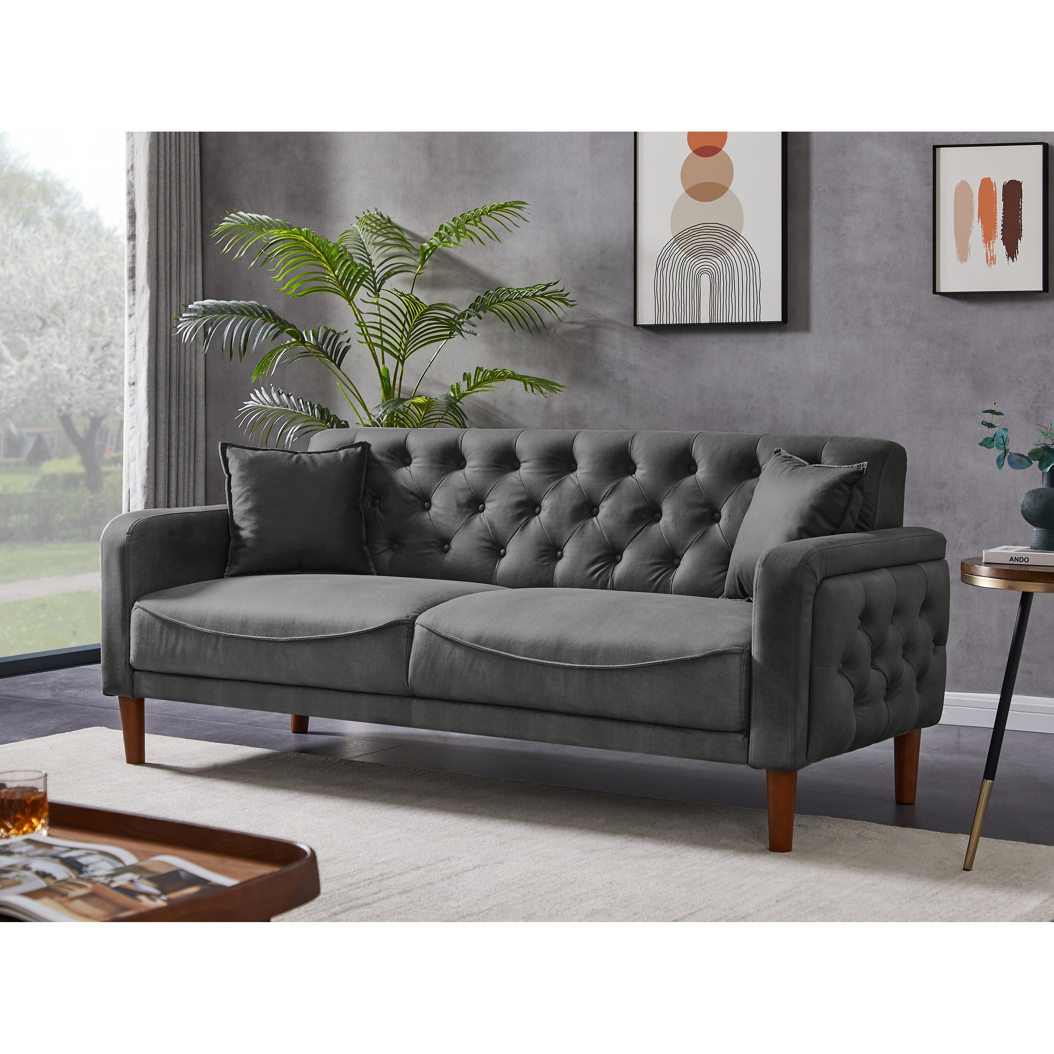 PU linen sofa - Bed Bath & Beyond - 37874333