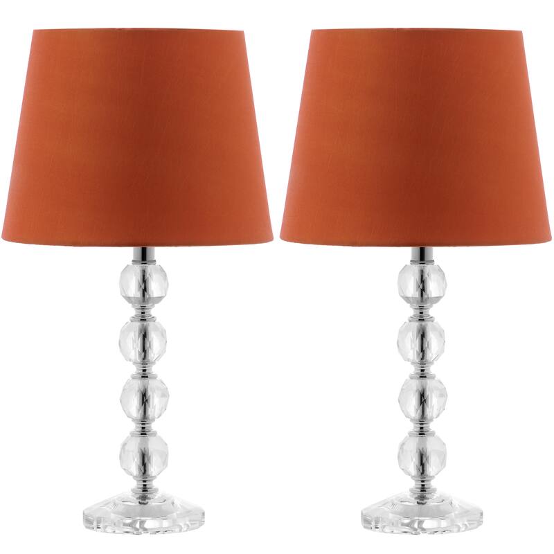 SAFAVIEH Lighting Denita 16-inch Grey Shade Stacked Crystal Ball Table Lamp (Set of 2) - 9"x9"x16" - 9Wx9Dx16H