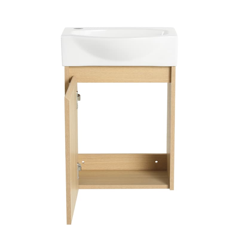 BNK 16"/20"/24"/30"/36" Single Sink Bathroom Vanity with Soft Close Door and Shelf