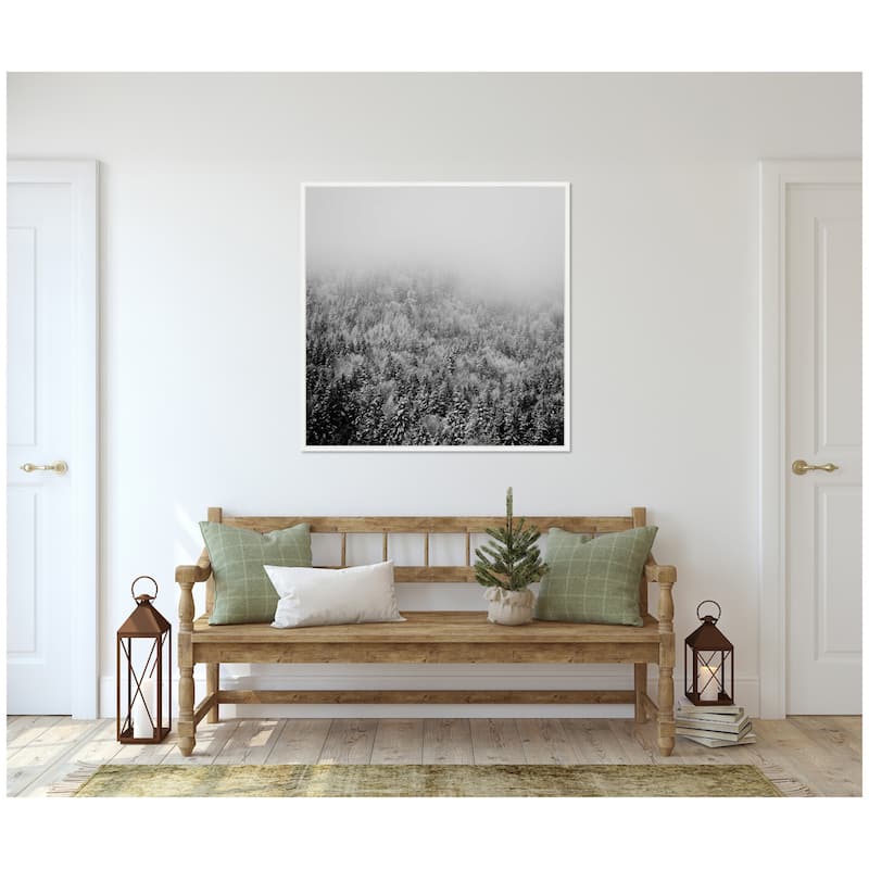 Kate and Laurel Sylvie Framed Canvas Lake Konigsee Snow Covered Trees by Laura Evans