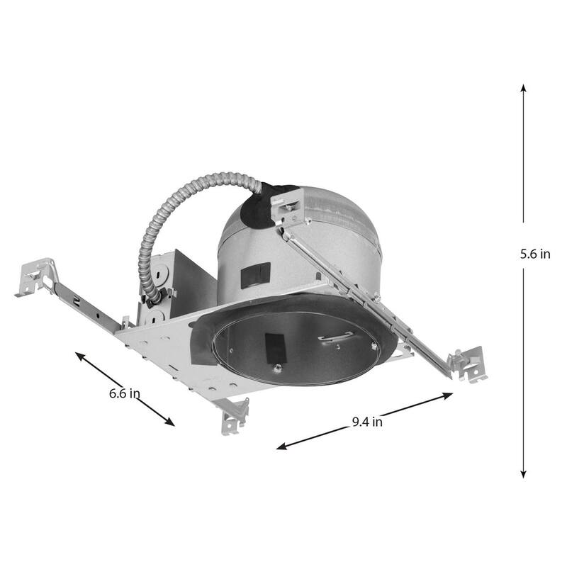 6 in. Steel Recessed Shallow New Construction Housing with Quick Link Connector for 6 in. Trim - Medium