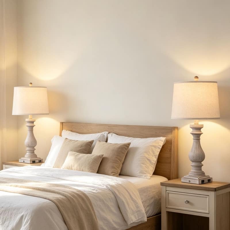 27.5'' Dimmable Bedside Table Lamp Set with Built-in USB Ports, and Touch Control (Set of 2)