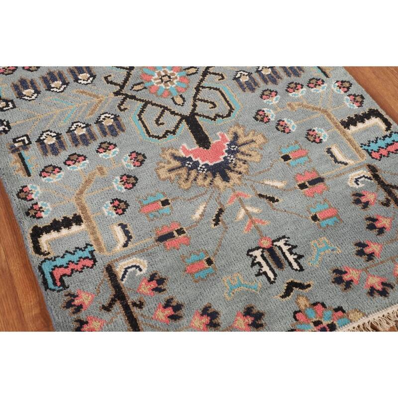 Gray Ziegler Indian Foyer Rug Handmade Wool Carpet - 3'1"x 4'11"