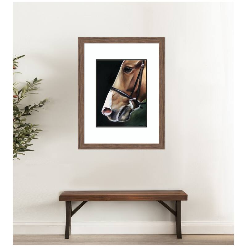Kate and Laurel Chestnut Horse by Mary Sparrow Framed Wall Art Print