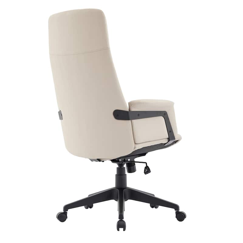 Infini Ergonomic Modern High Back Leather Executive Office Chair with Adjustable Height, Swivel, Padded Armrests & Iron Base