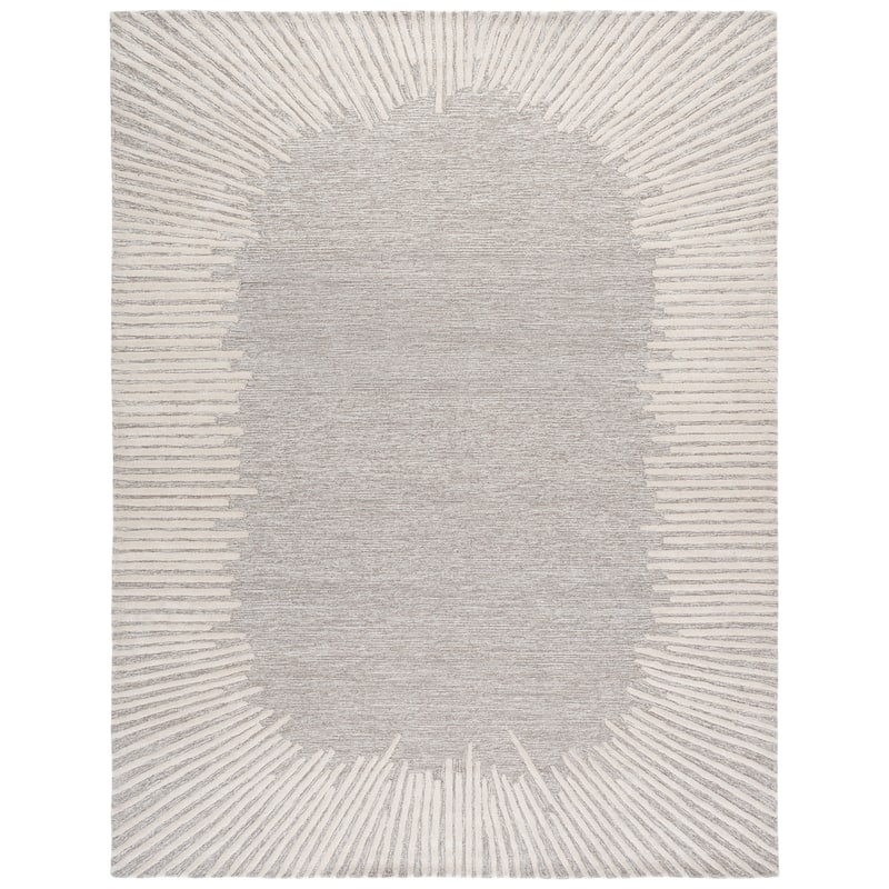 SAFAVIEH Handmade Abstract Sofoula Modern Wool Rug - 9' x 12' - Natural/Ivory