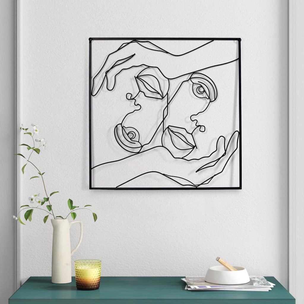 Adeco Metal Square Frame Wall Decor