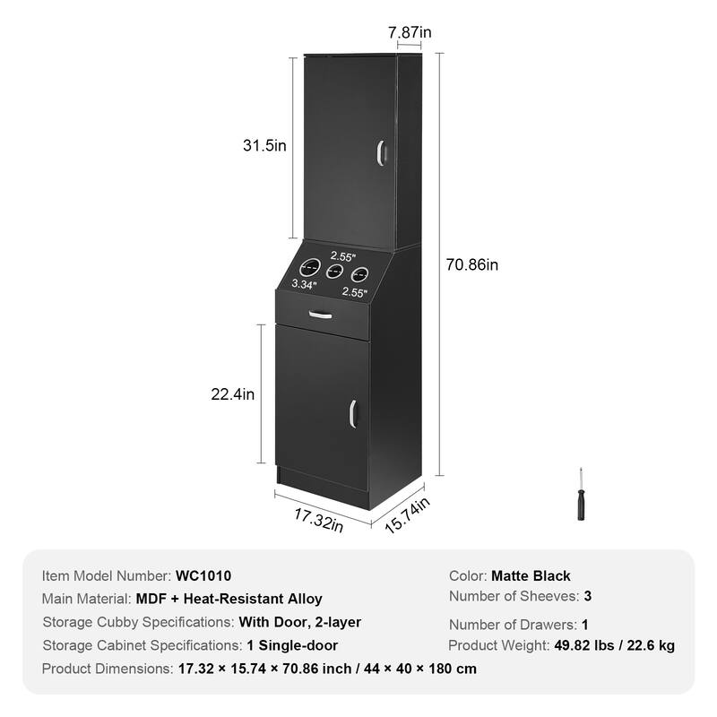 Salon Workstation Wall-Mounted Unit for Hair Professionals, Spa Styling Storage Solution
