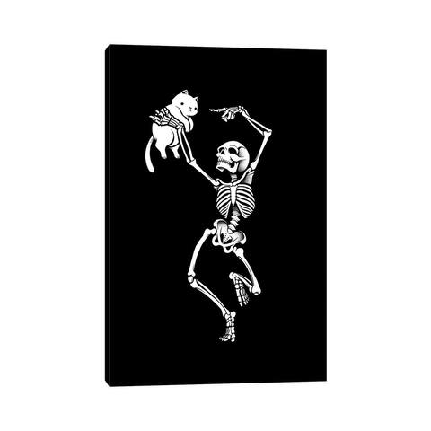 iCanvas "Dancing Skeleton With a Cat" by Tobias Fonseca Canvas Print
