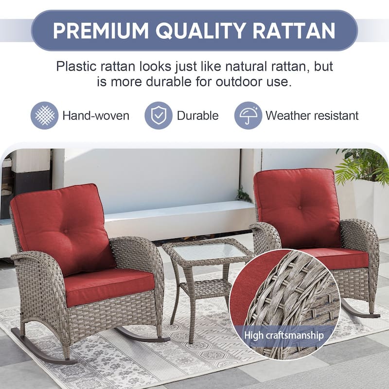 Gymojoy Outdoor Wicker Patio Furniture Chair Set Weather-Resistant