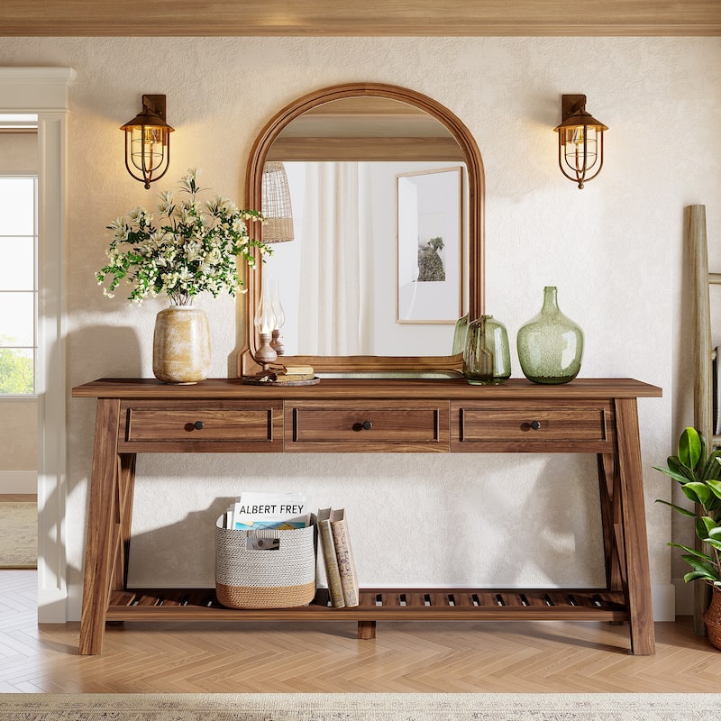 Console Table with 3 Storage Drawers