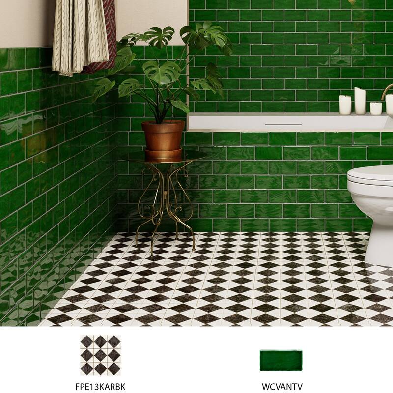 Merola Tile Kings Arles Black 13" x 13" Ceramic Floor and Wall Tile