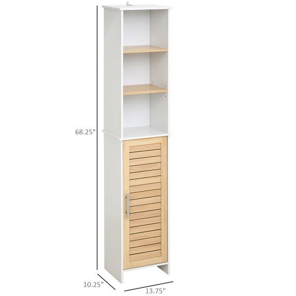 Shop Kleankin Organizer Bathroom Tall Storage Cabinet W Door