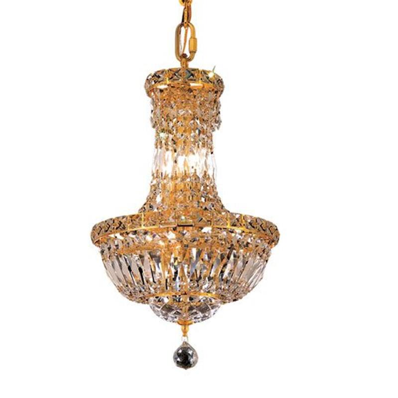 Crystal Chandelier 6-Light Royal Cut Gold Finish Home Decor Lighting - 16
