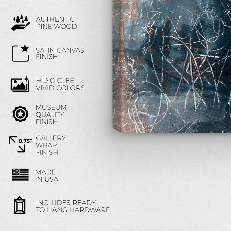 Wynwood Studio Canvas Abstract Blue Dreamer Blue and Modern & Contemporary Wall Art Canvas Print