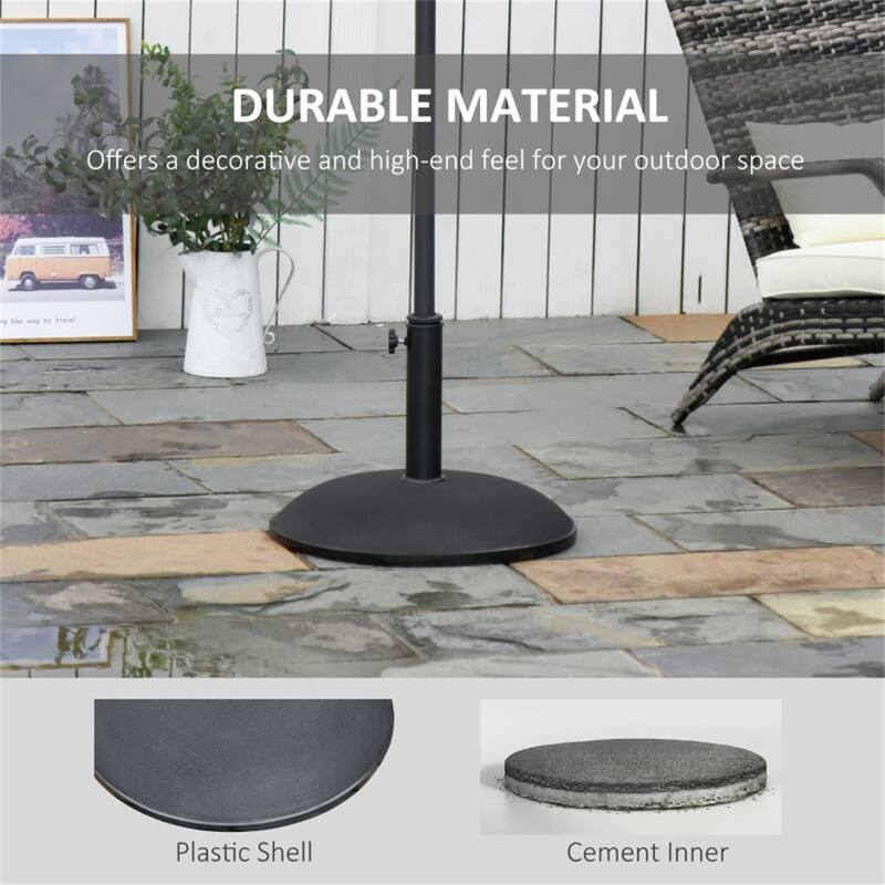 Heavy Duty Adjustable Cement Umbrella Base with PP Protective Bottom for Outdoor Patios and Gardens - Φ19.25'' x 14.5''H