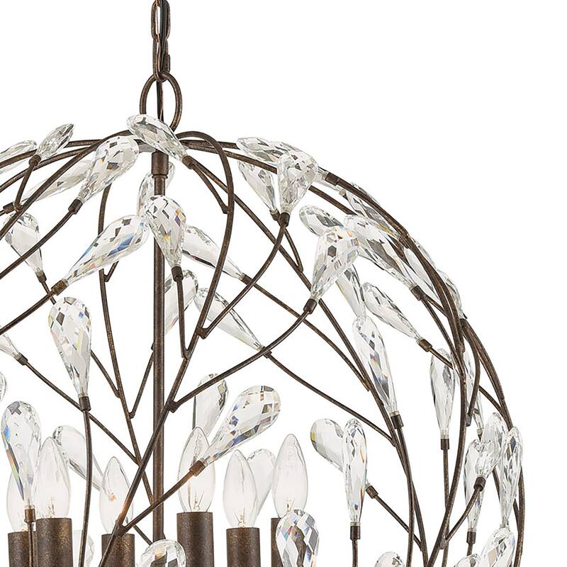 Elk Home Crislett Sunglow Bronze With Crystal 6 Light Chandelier
