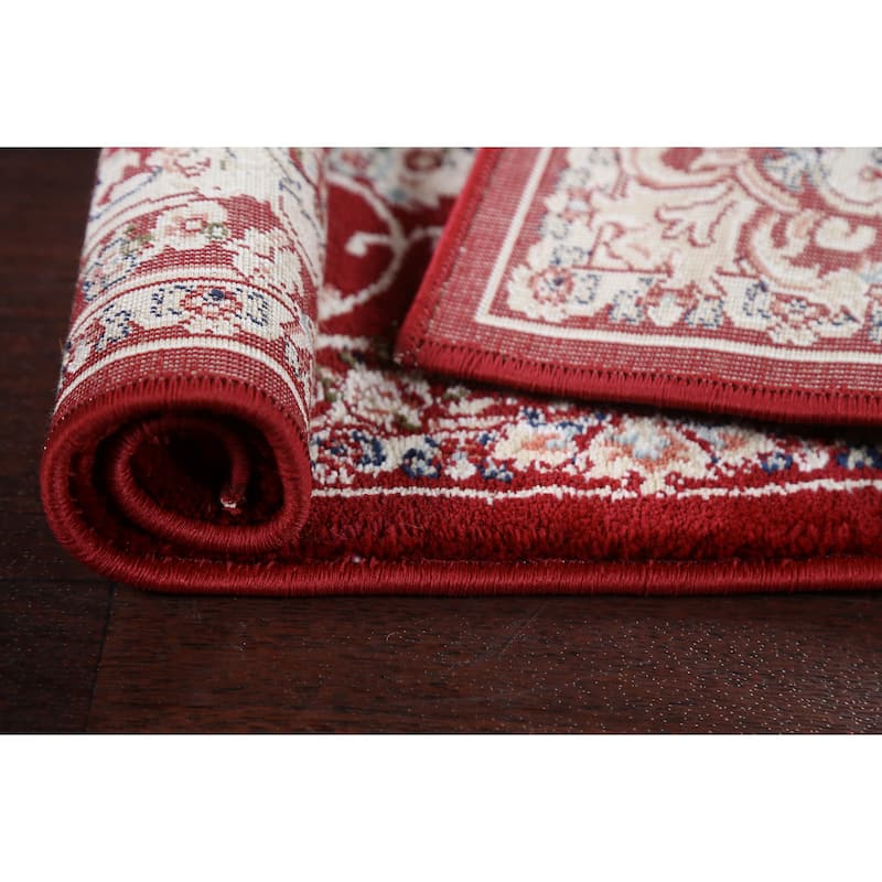 Red Floral Medallion Transitional Turkish Rug Oriental Carpet