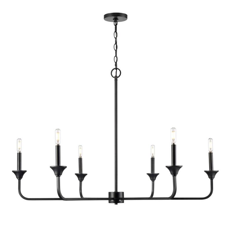 Millennium Lighting 97426 Herring 6 Light 42" Wide Taper Candle Style - Matte Black