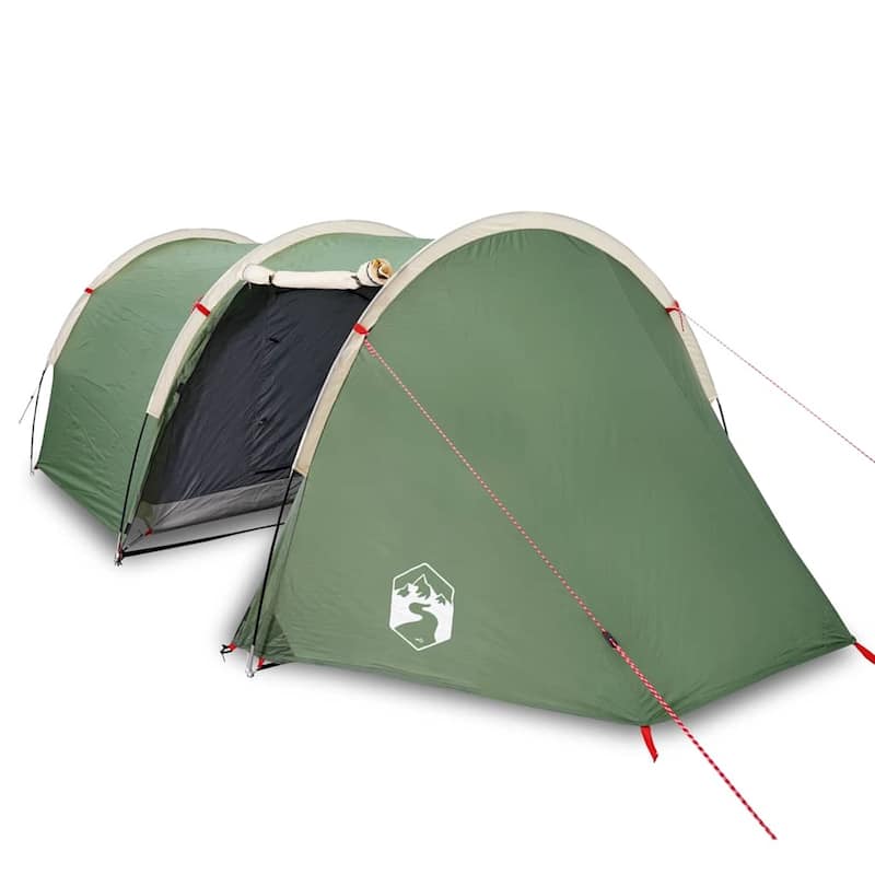 vidaXL Camping Tent Tunnel 4-Person Green Waterproof - 159.4" x 66.9" x 41.7"